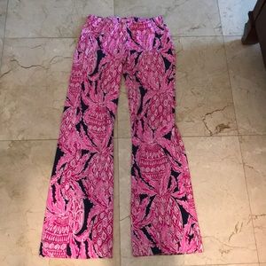Lily Pulitzer pink navy pineapple pants small